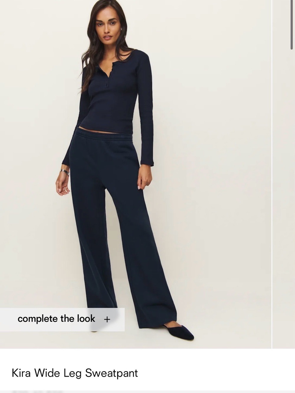 [New with tag] Reformation Kira Wide Leg Sweatpant Blue - Size M